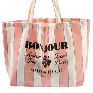 Sézane Bonjour Striped Tote Bag